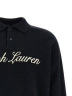 Schwarzes Poloshirt aus Wolle