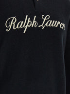 Schwarzes Poloshirt aus Wolle