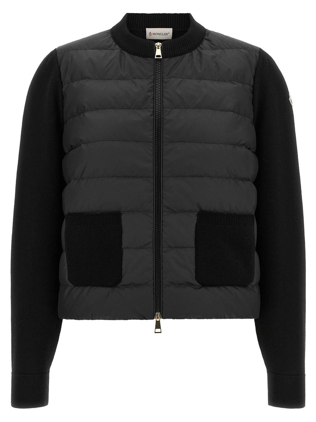 Schwarze Strickjacke aus Polyester
