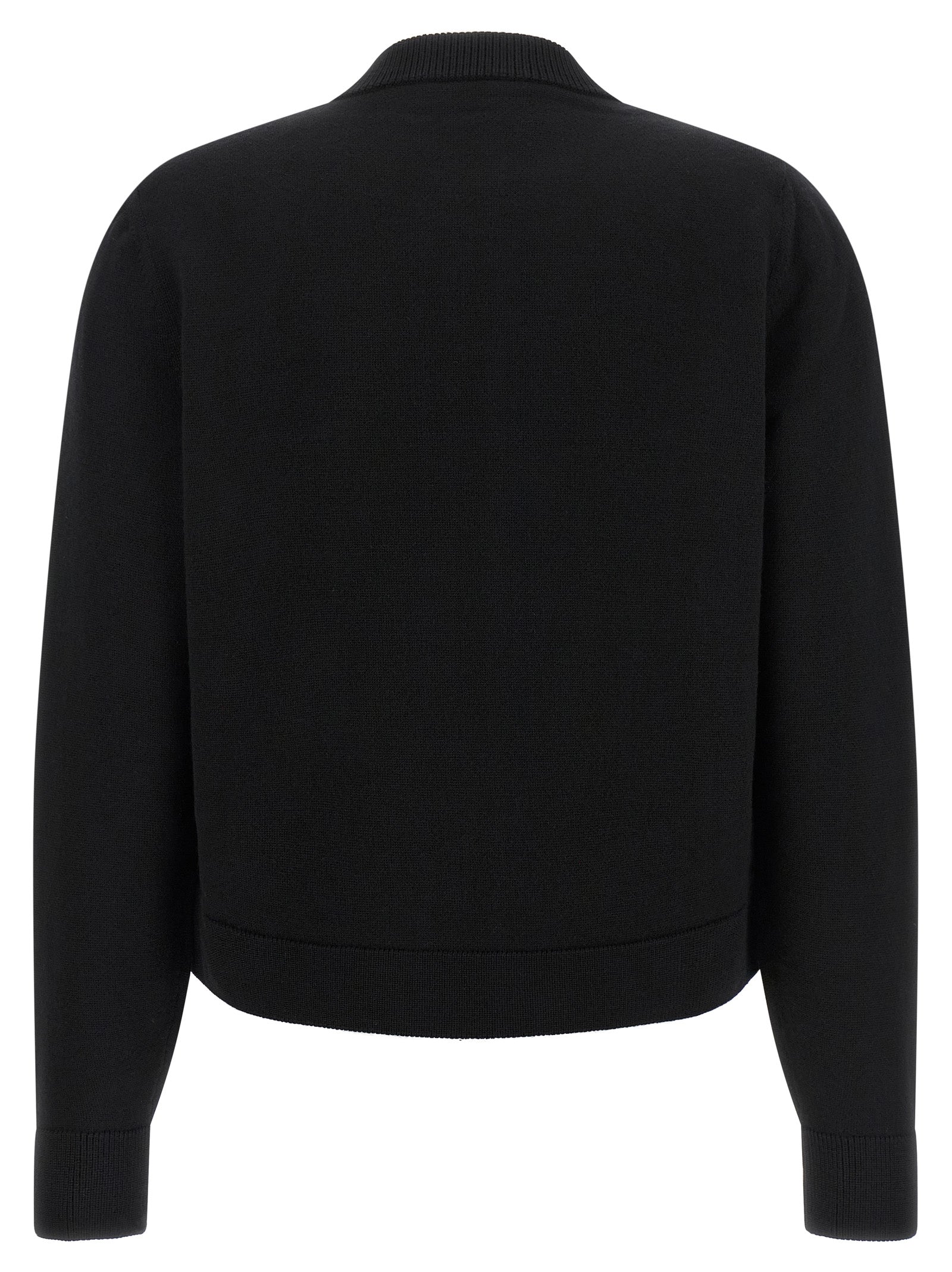 Schwarze Strickjacke aus Polyester