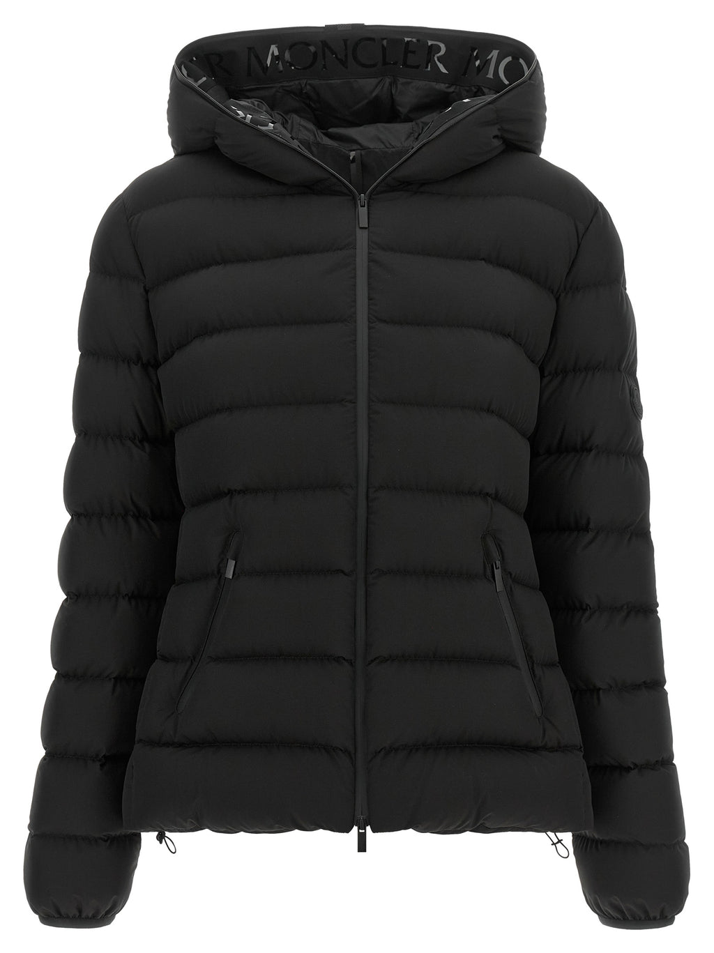 Schwarze lange Jacke aus Polyester
