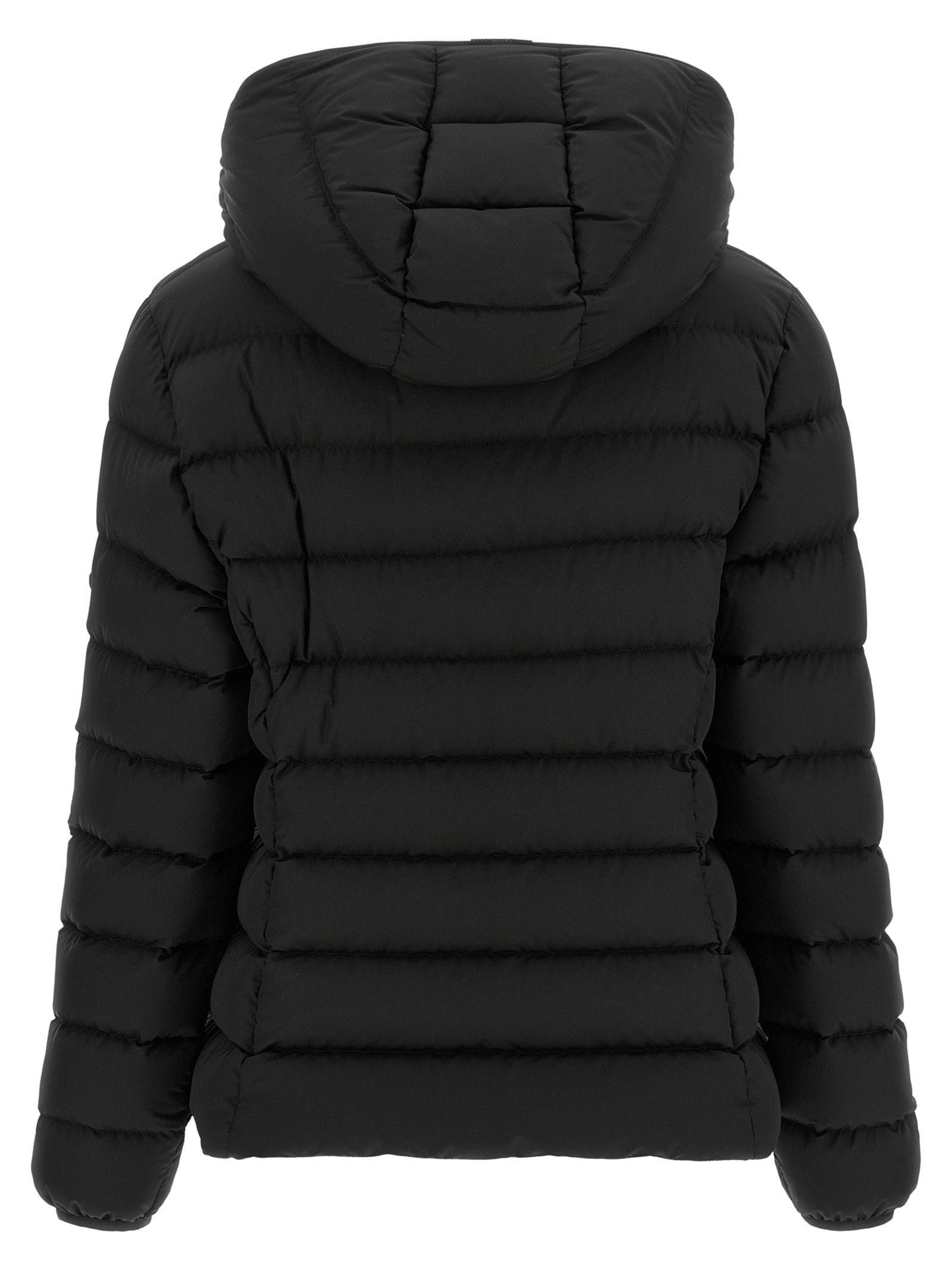 Schwarze lange Jacke aus Polyester