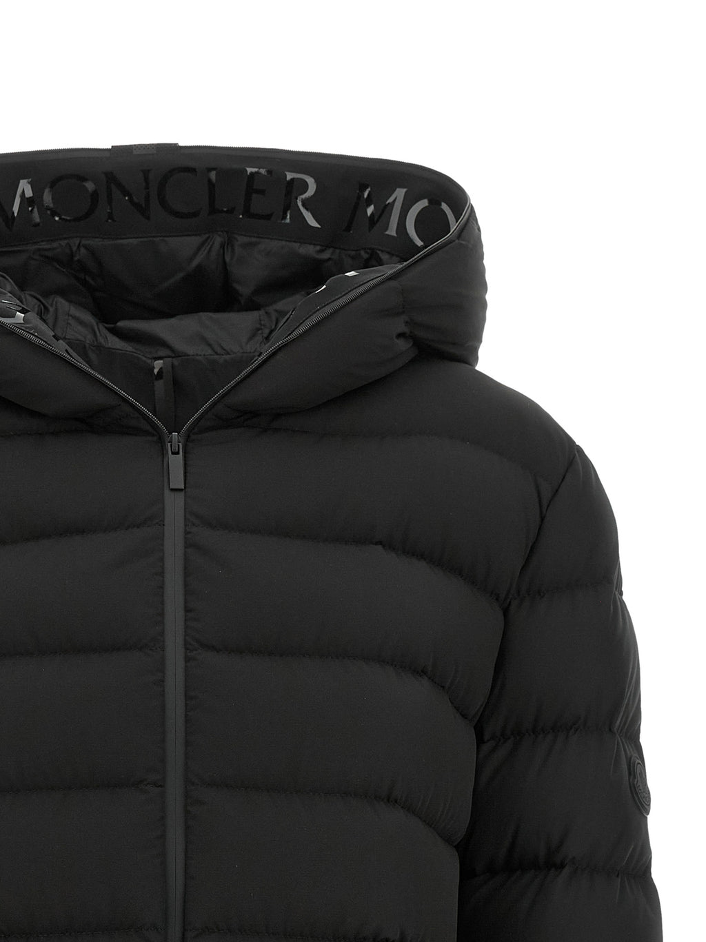 Schwarze lange Jacke aus Polyester
