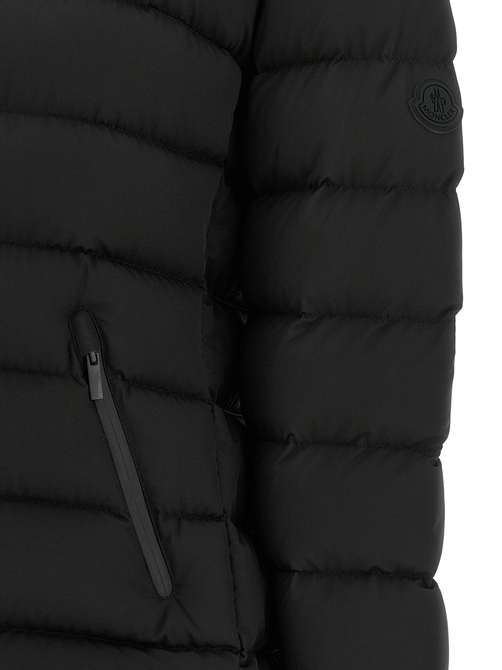 Schwarze lange Jacke aus Polyester