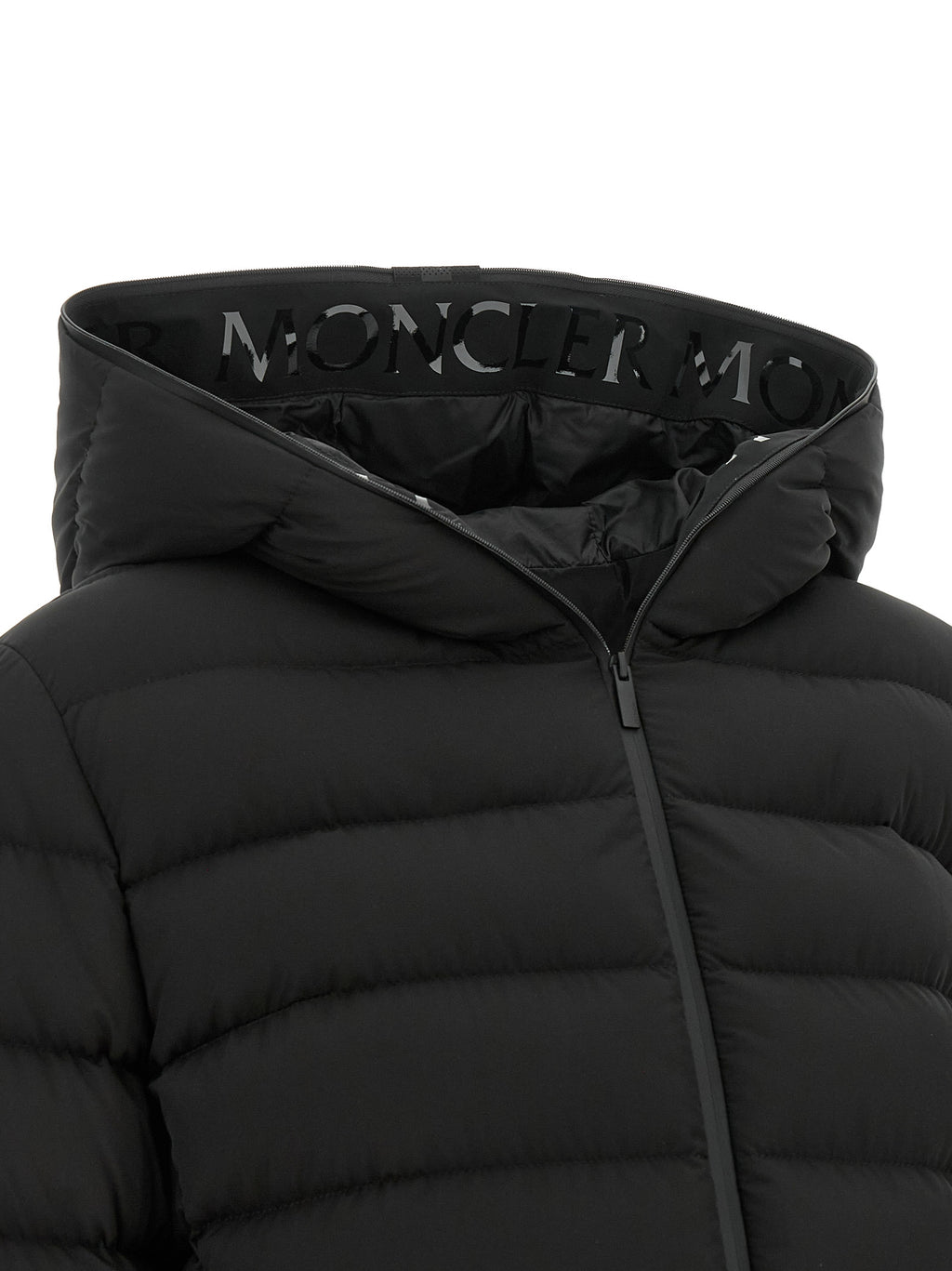 Schwarze lange Jacke aus Polyester