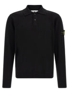 Schwarzes Poloshirt aus Wolle