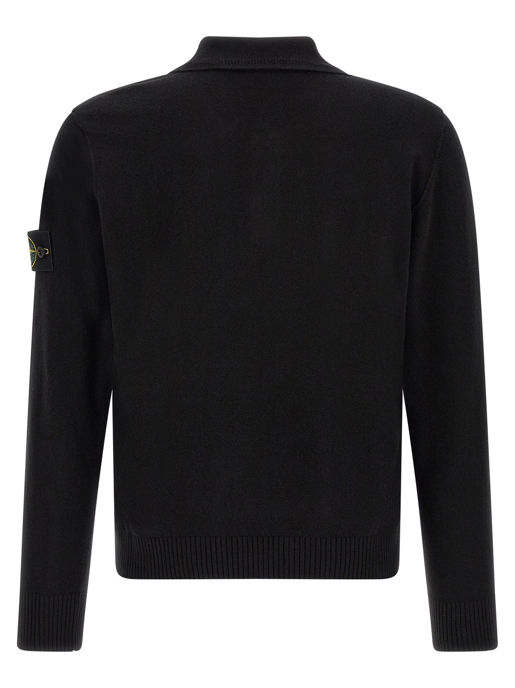 Schwarzes Poloshirt aus Wolle