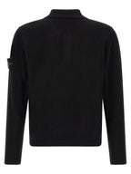 Schwarzes Poloshirt aus Wolle