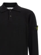 Schwarzes Poloshirt aus Wolle