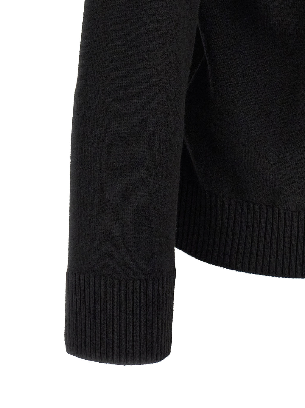 Schwarzes Poloshirt aus Wolle