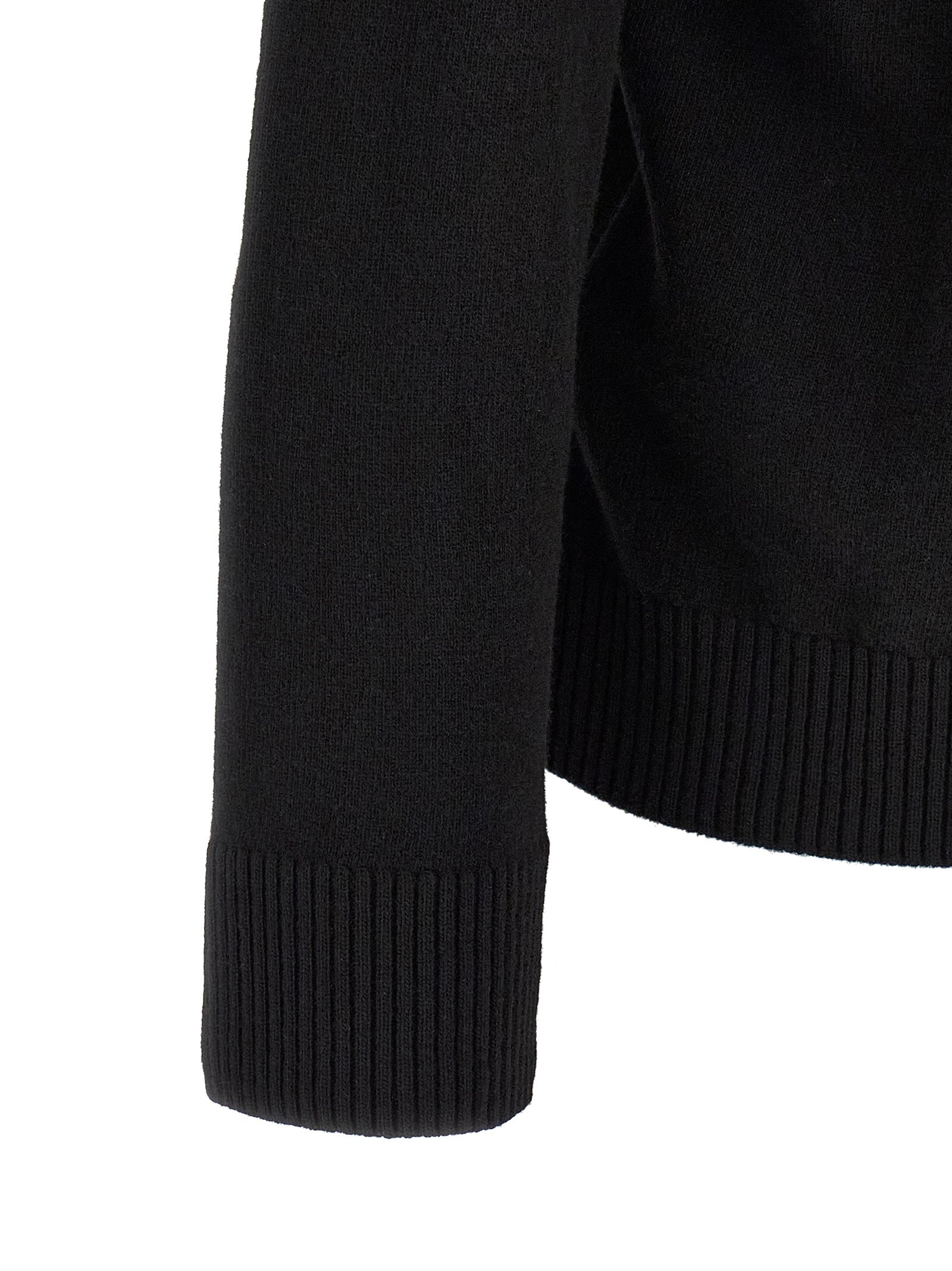 Schwarzes Poloshirt aus Wolle