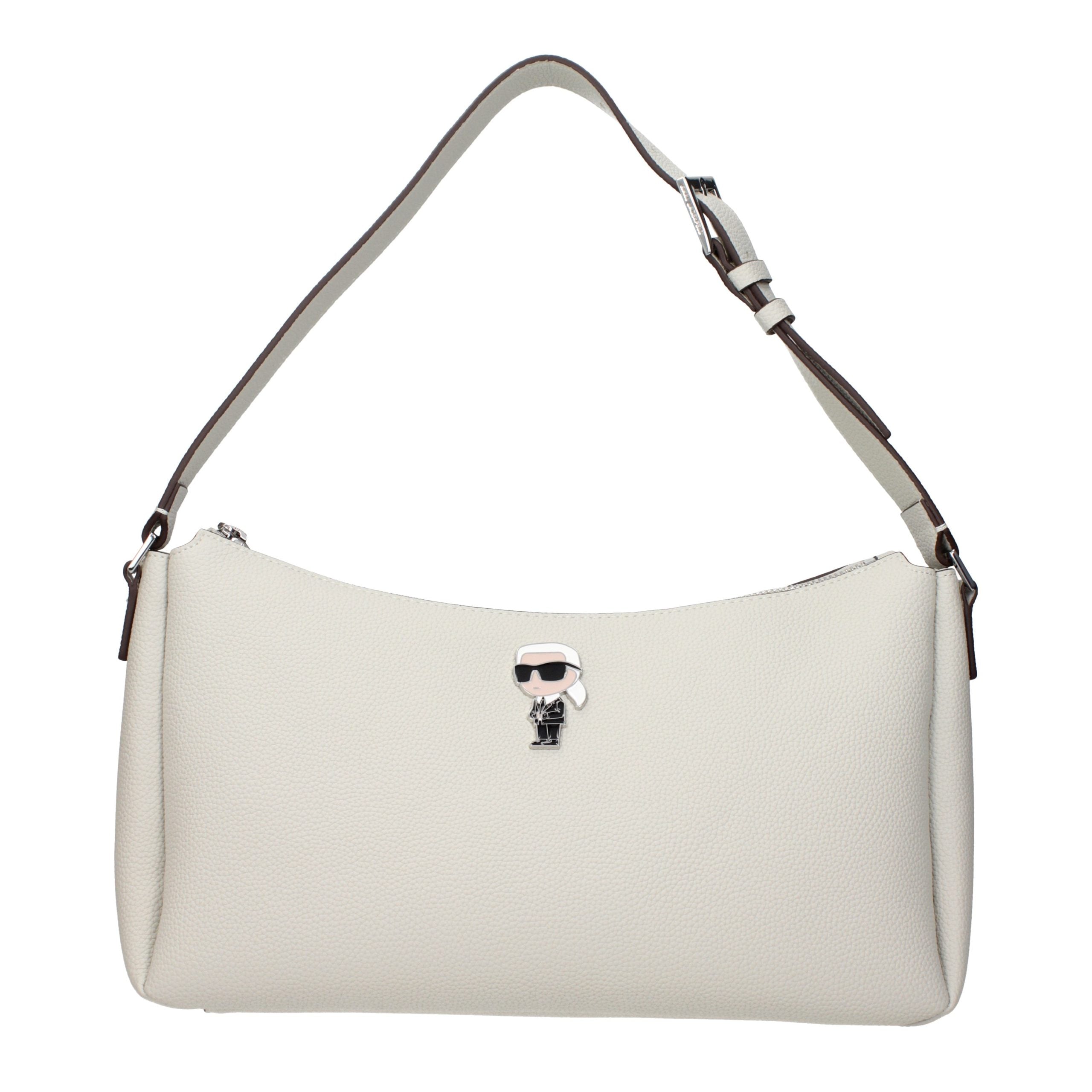 Graue Schultertasche aus Leder