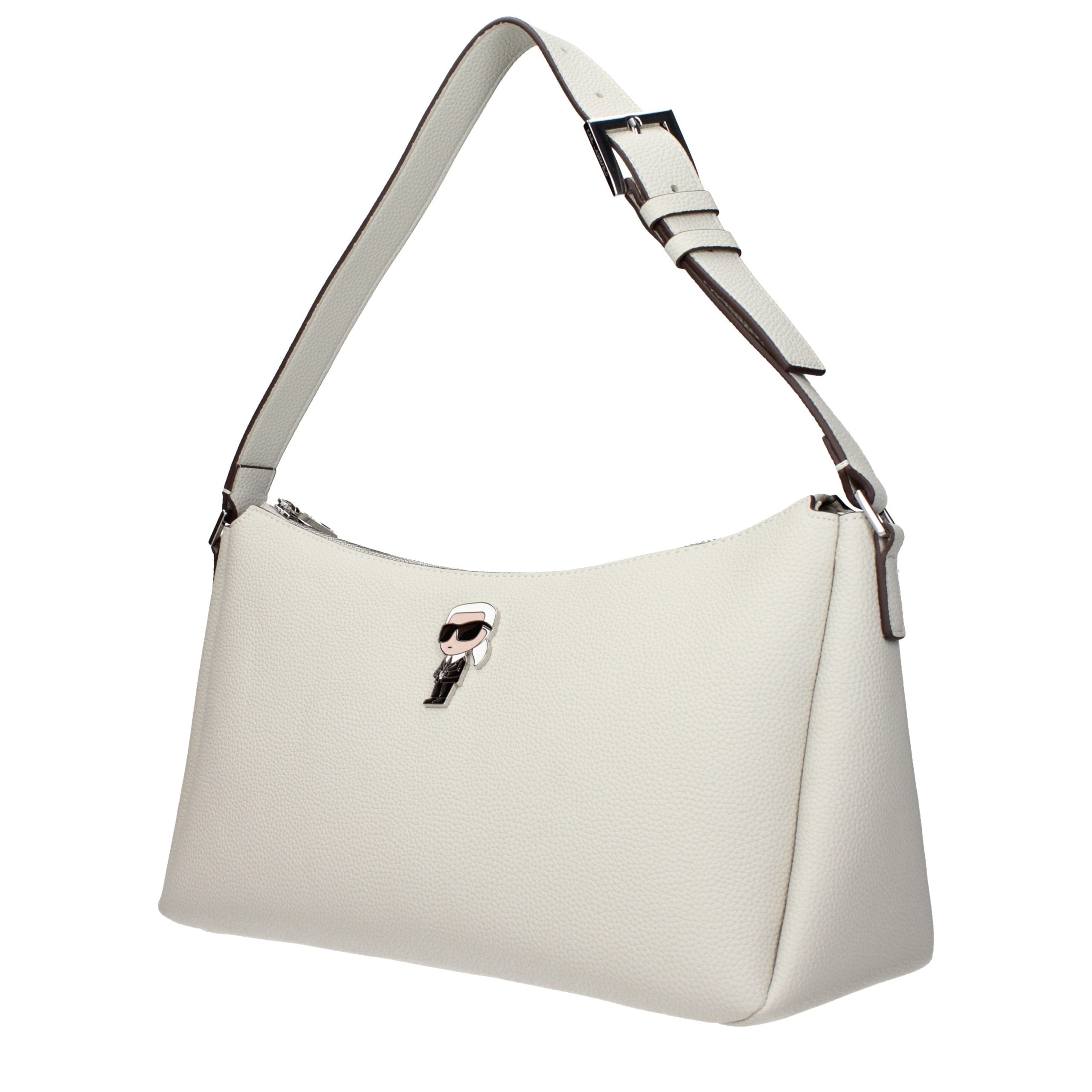 Graue Schultertasche aus Leder