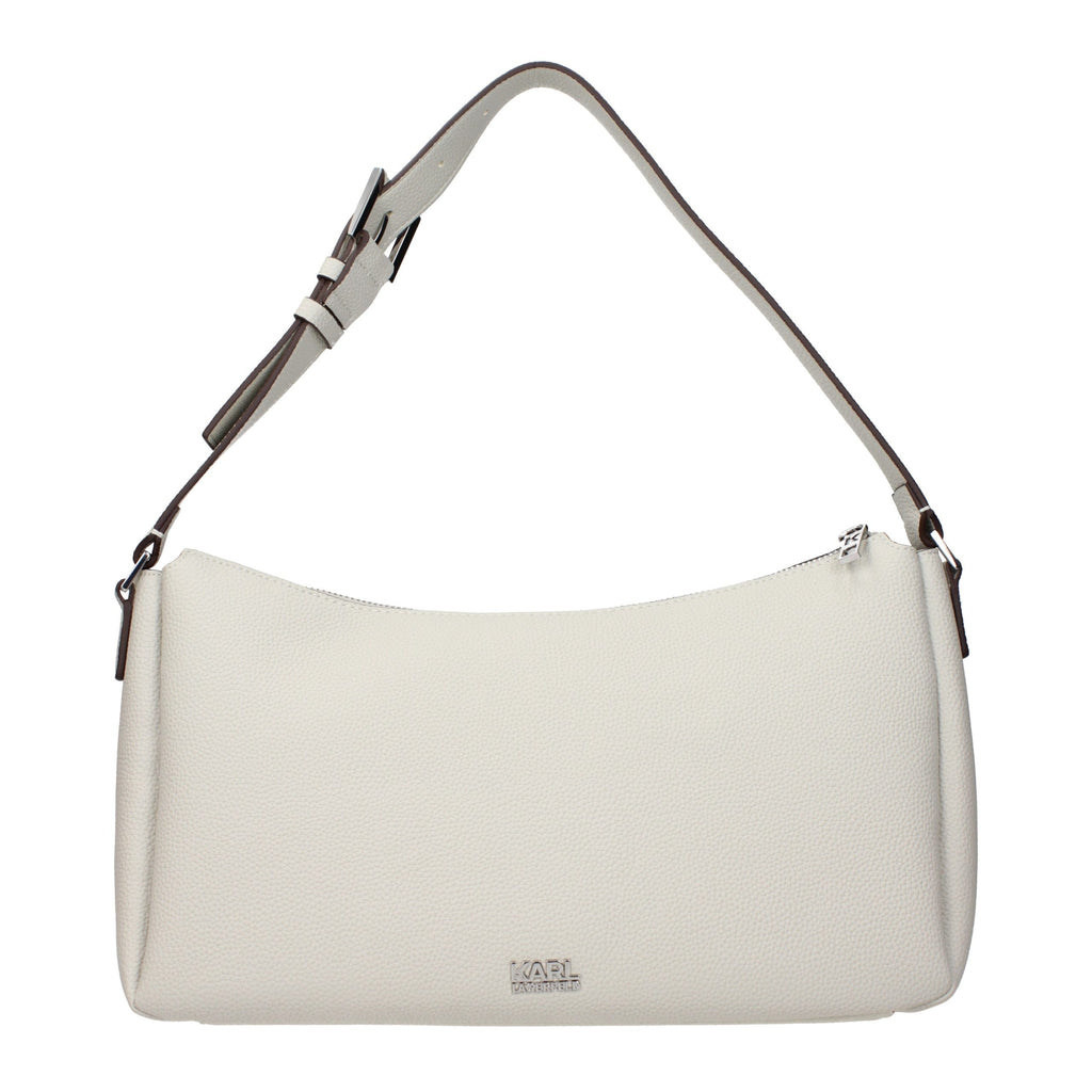 Graue Schultertasche aus Leder