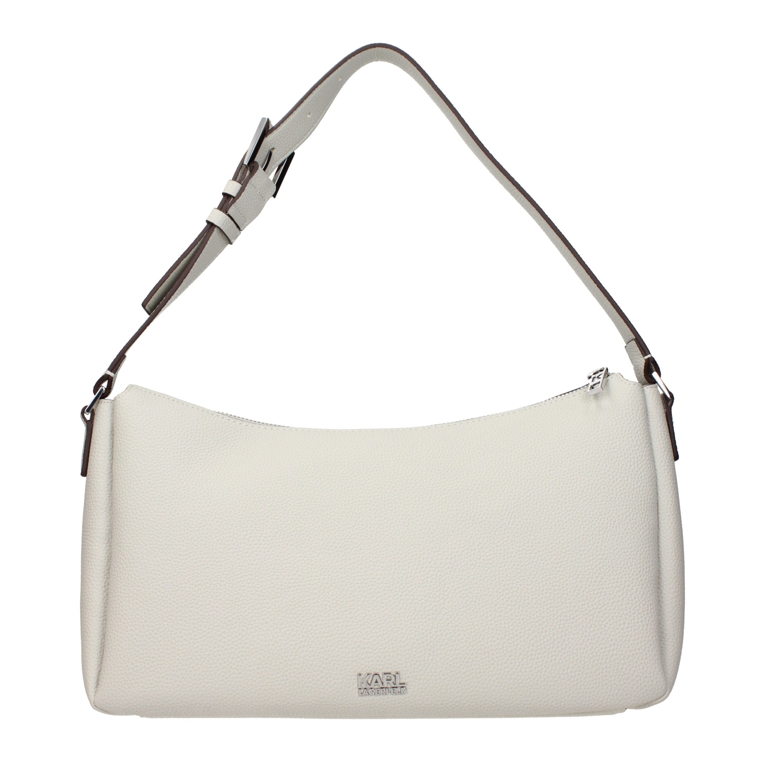 Graue Schultertasche aus Leder