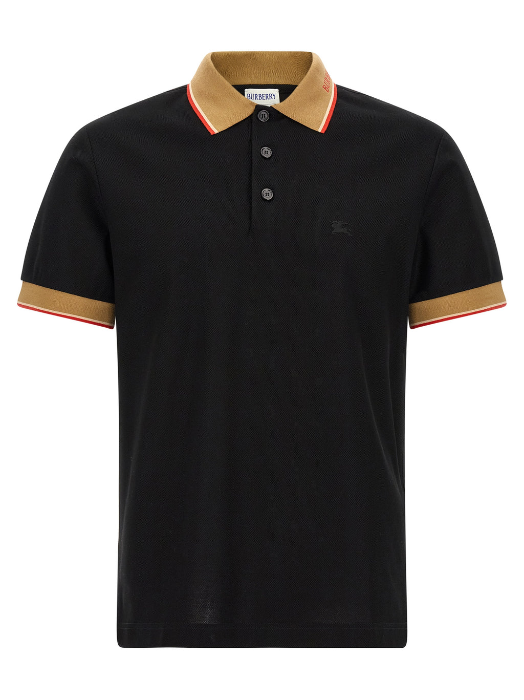 Schwarzes Poloshirt aus Baumwolle