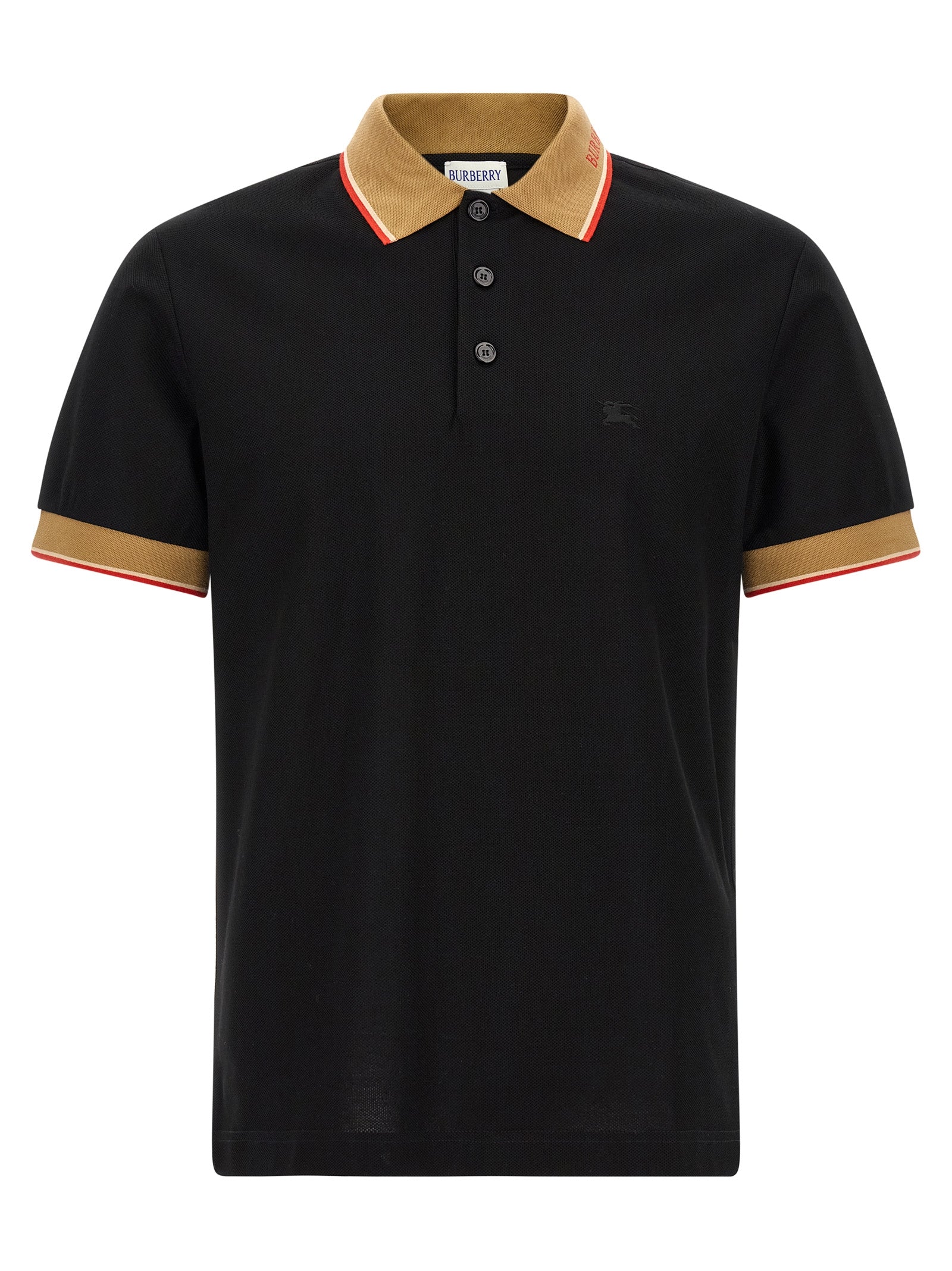 Schwarzes Poloshirt aus Baumwolle