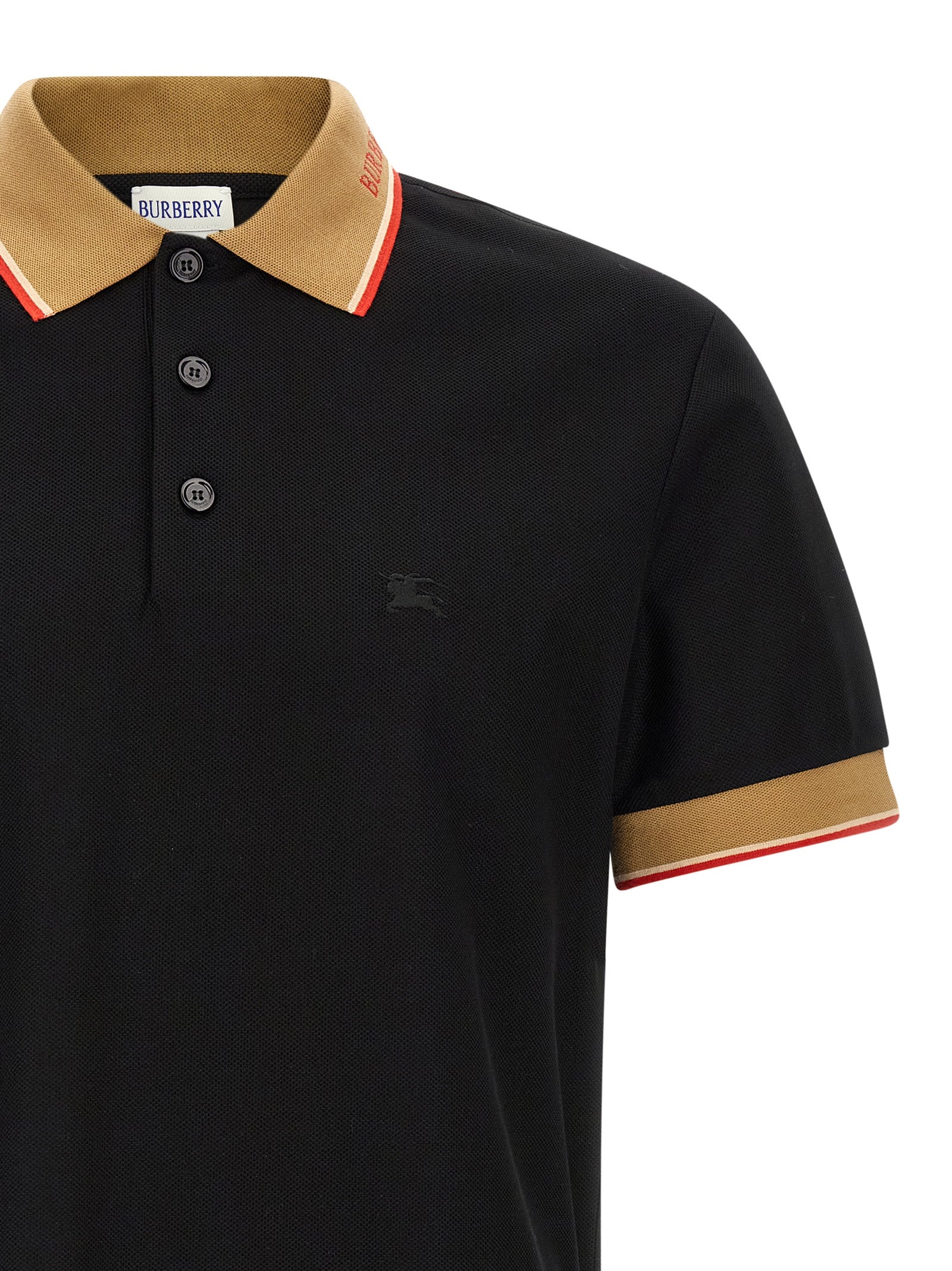 Schwarzes Poloshirt aus Baumwolle