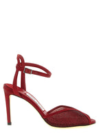 Rote Sandalen mit Stilettoabsatz aus Lammleder