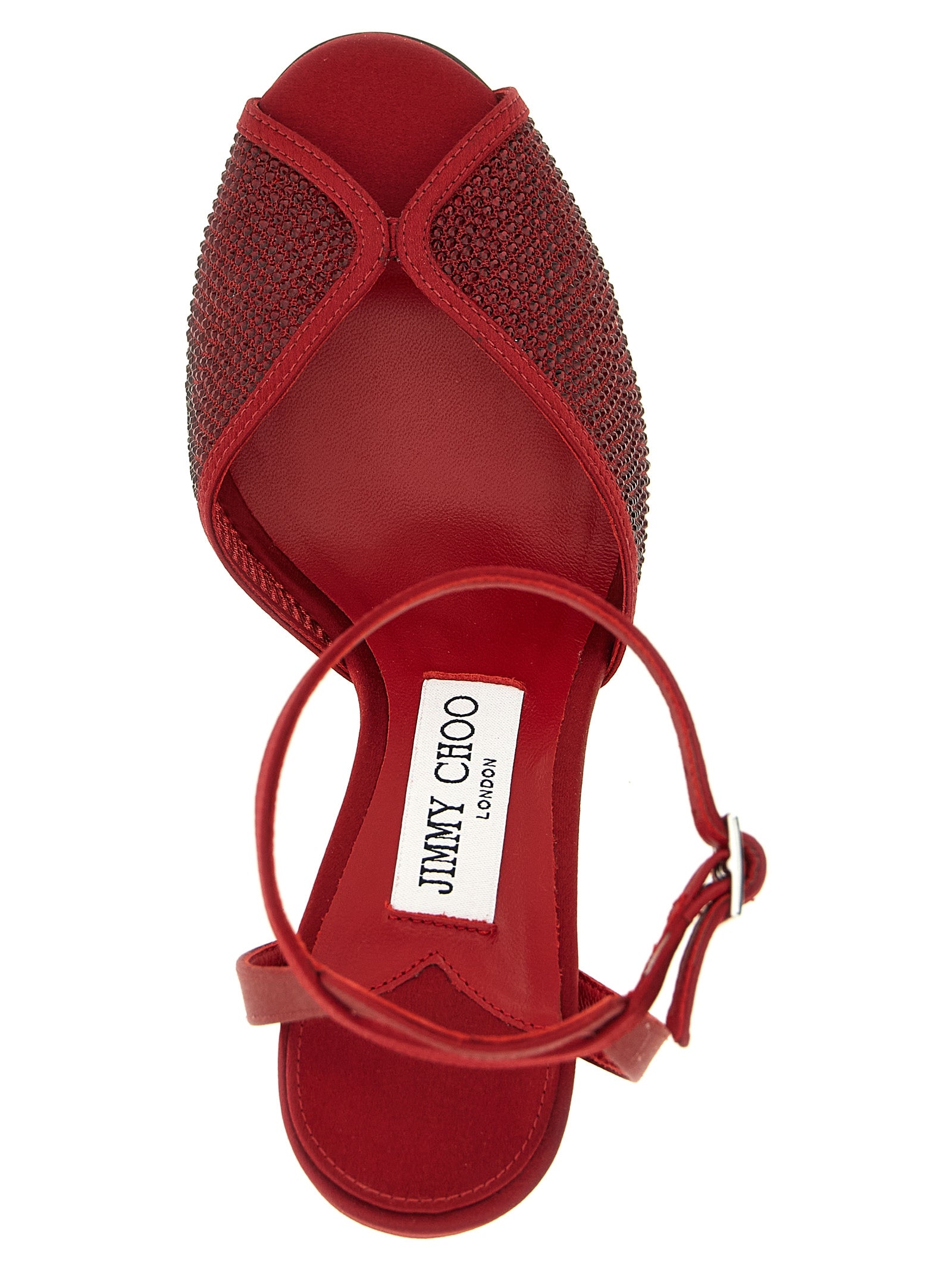 Rote Sandalen mit Stilettoabsatz aus Lammleder