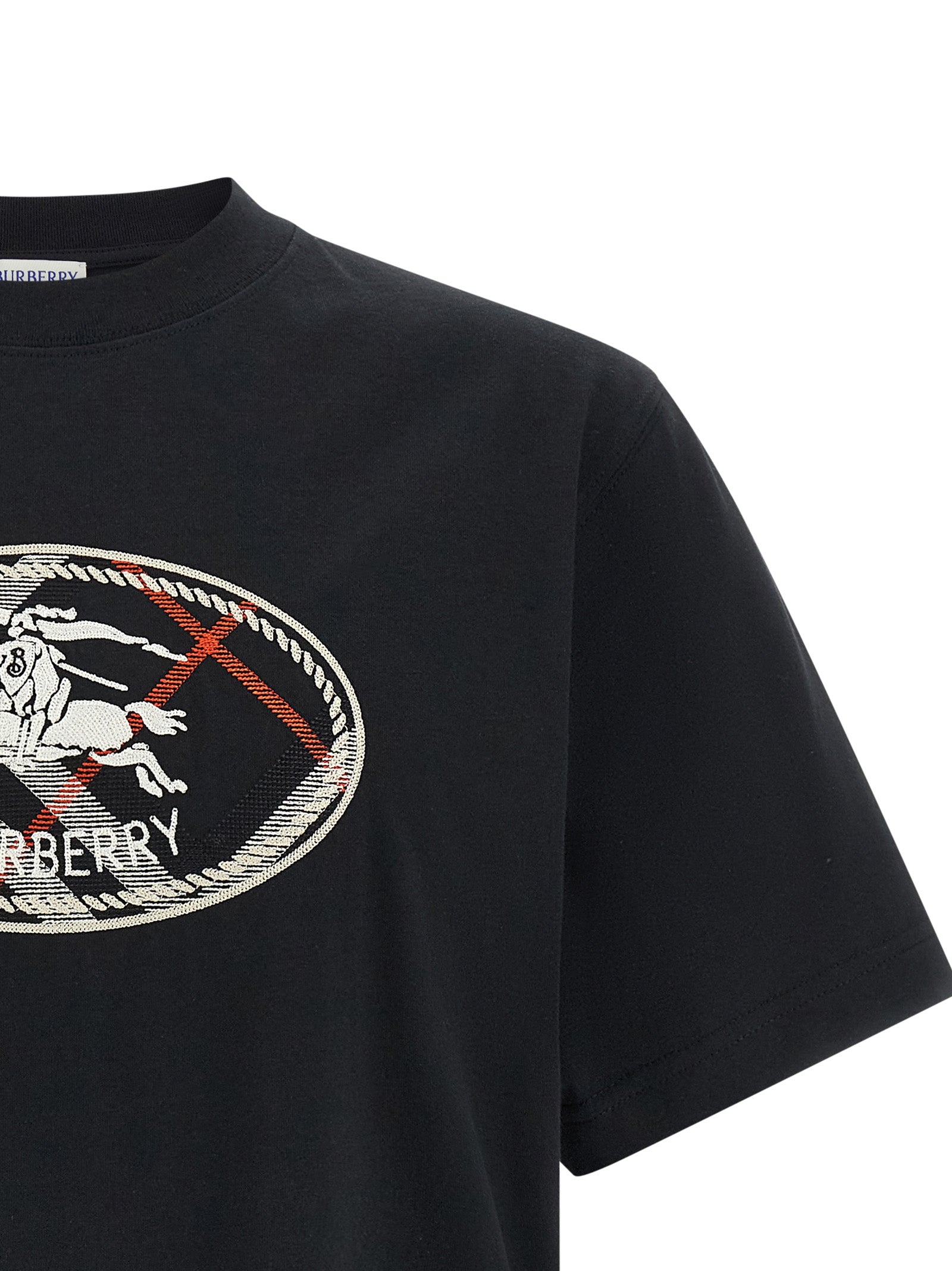 Schwarzes T-Shirt aus Baumwolle