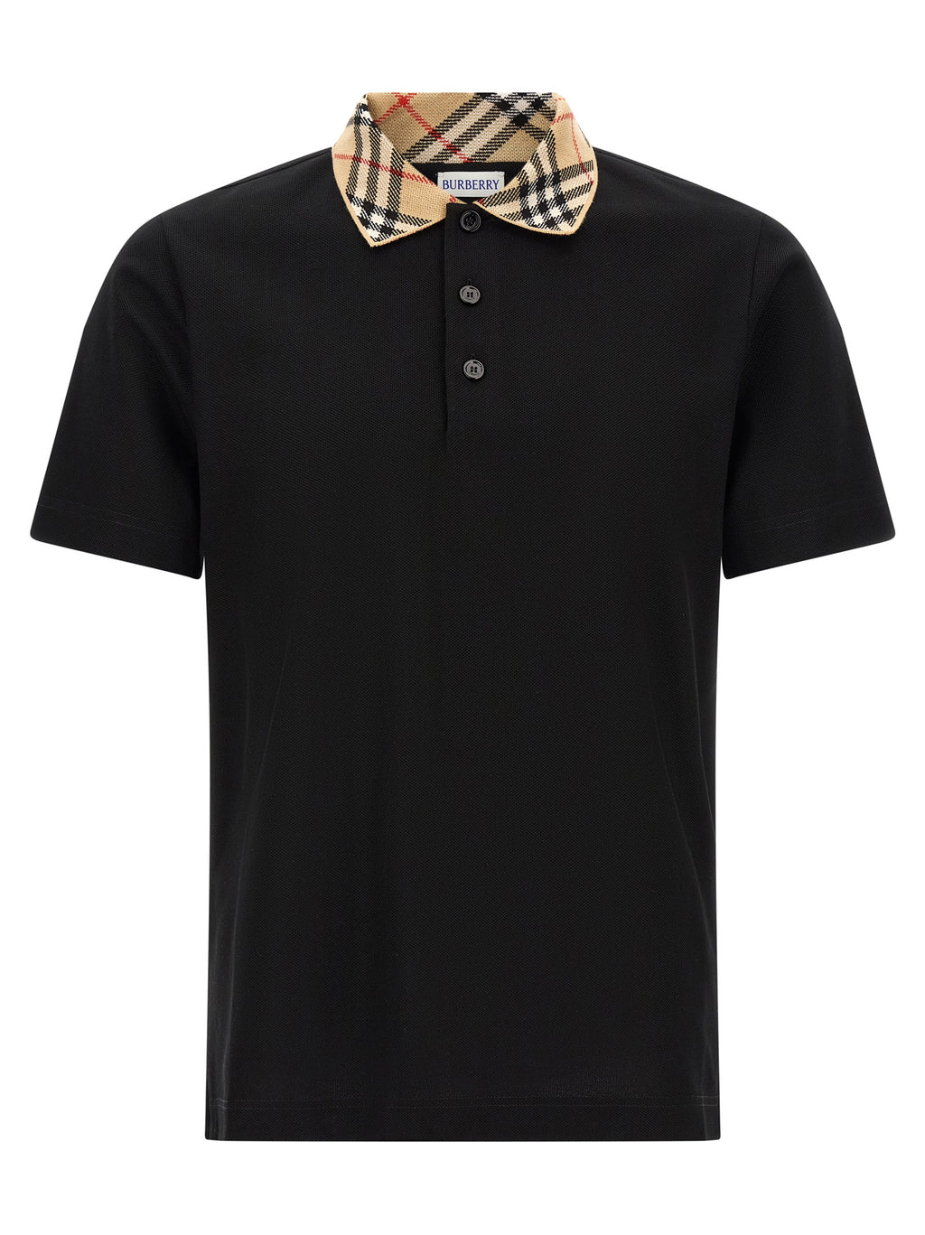 Schwarzes Poloshirt aus Baumwolle