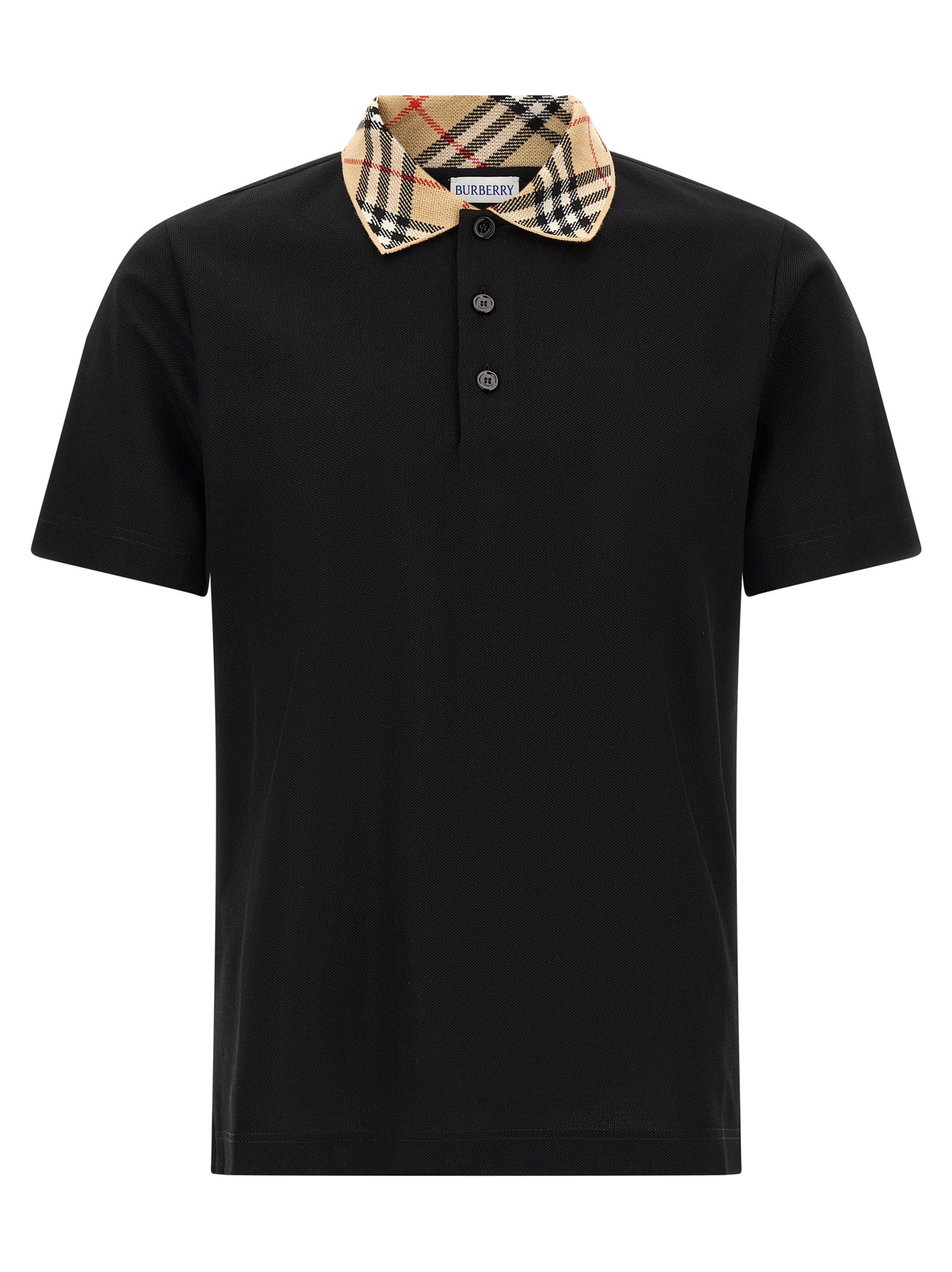 Schwarzes Poloshirt aus Baumwolle