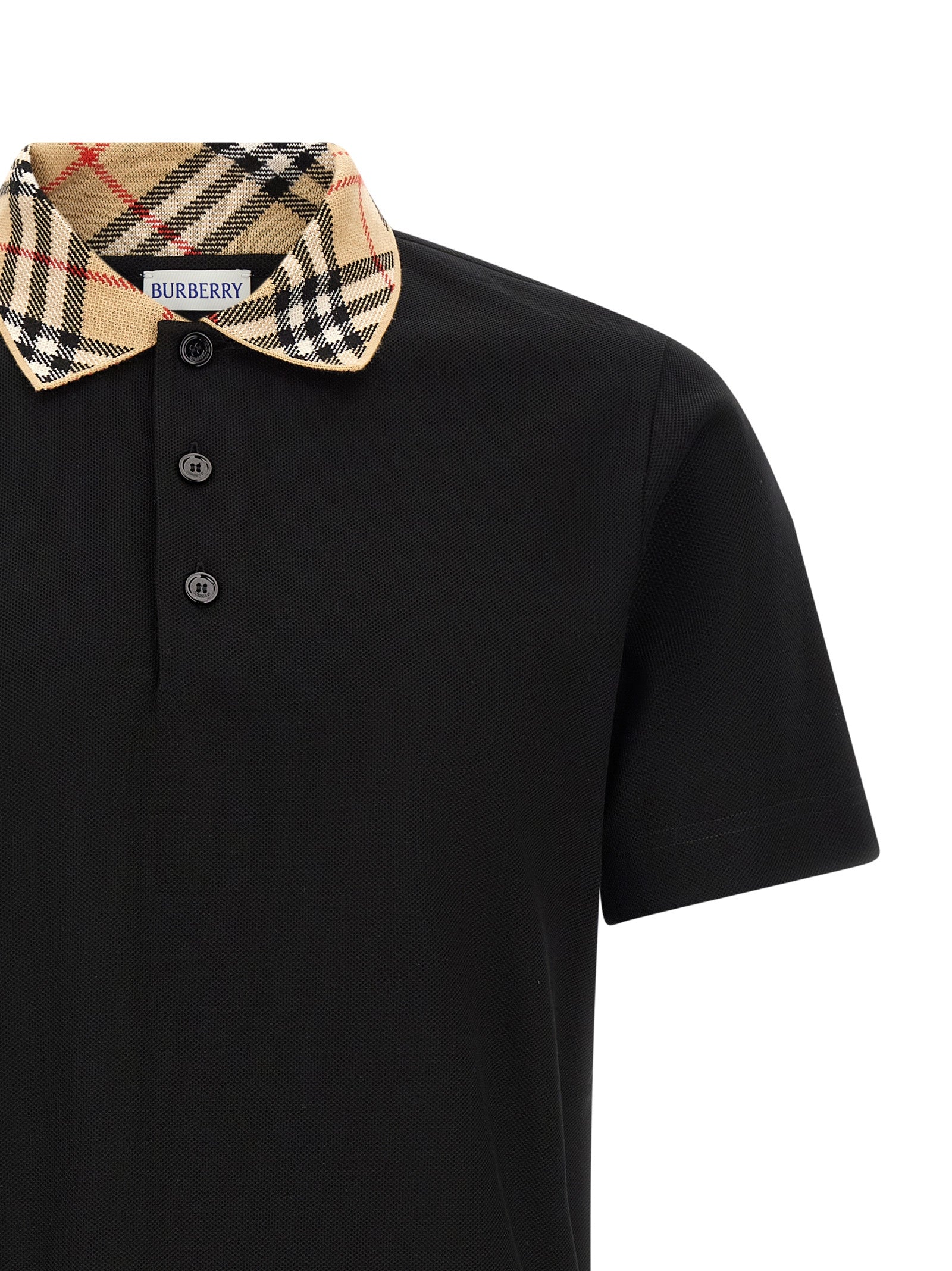 Schwarzes Poloshirt aus Baumwolle