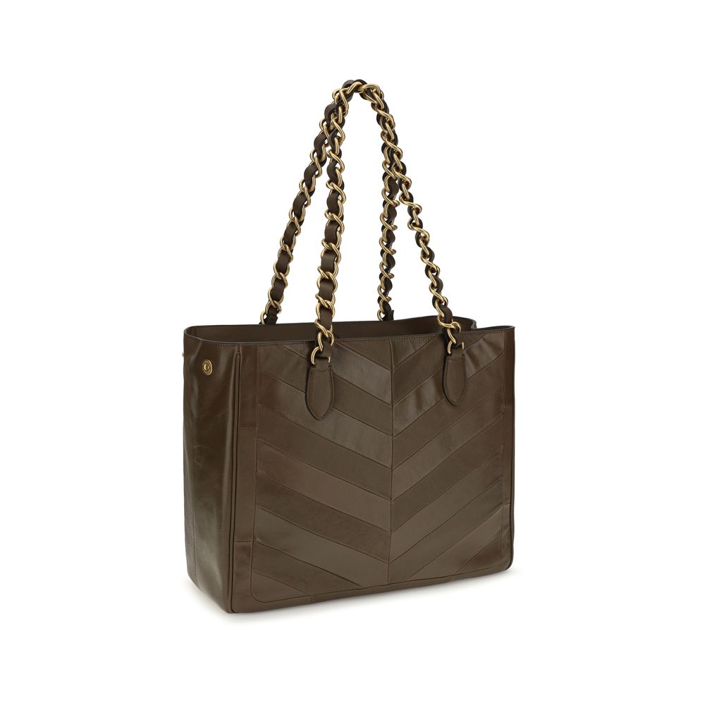 Braune Kalbsleder Bos Taurus Schultertasche