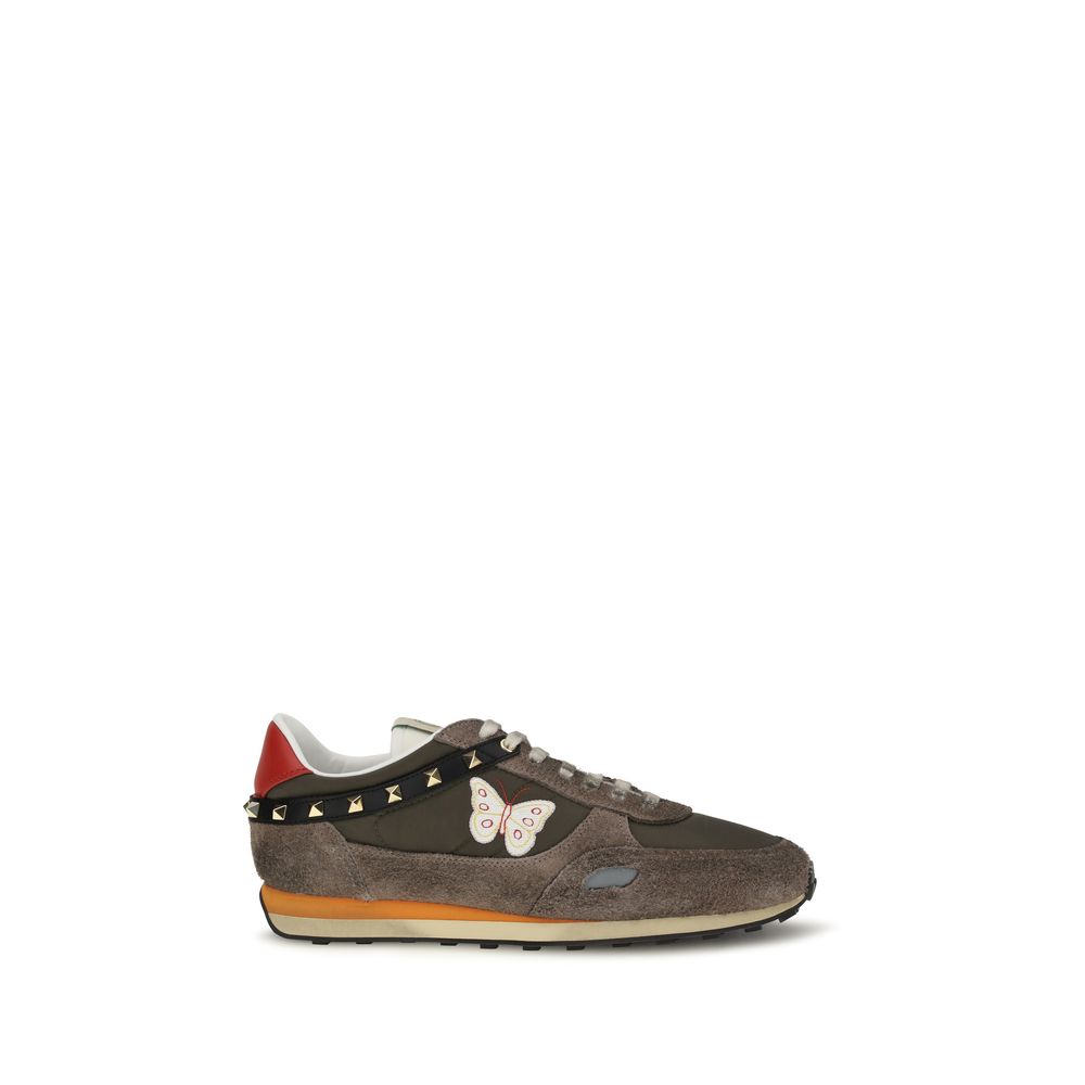 Braune Low-Top-Sneaker aus Nylon