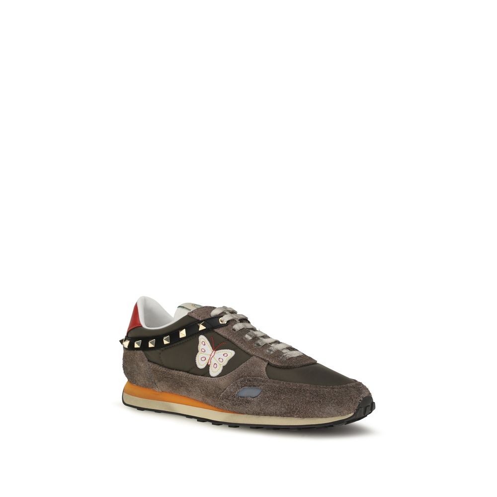 Braune Low-Top-Sneaker aus Nylon