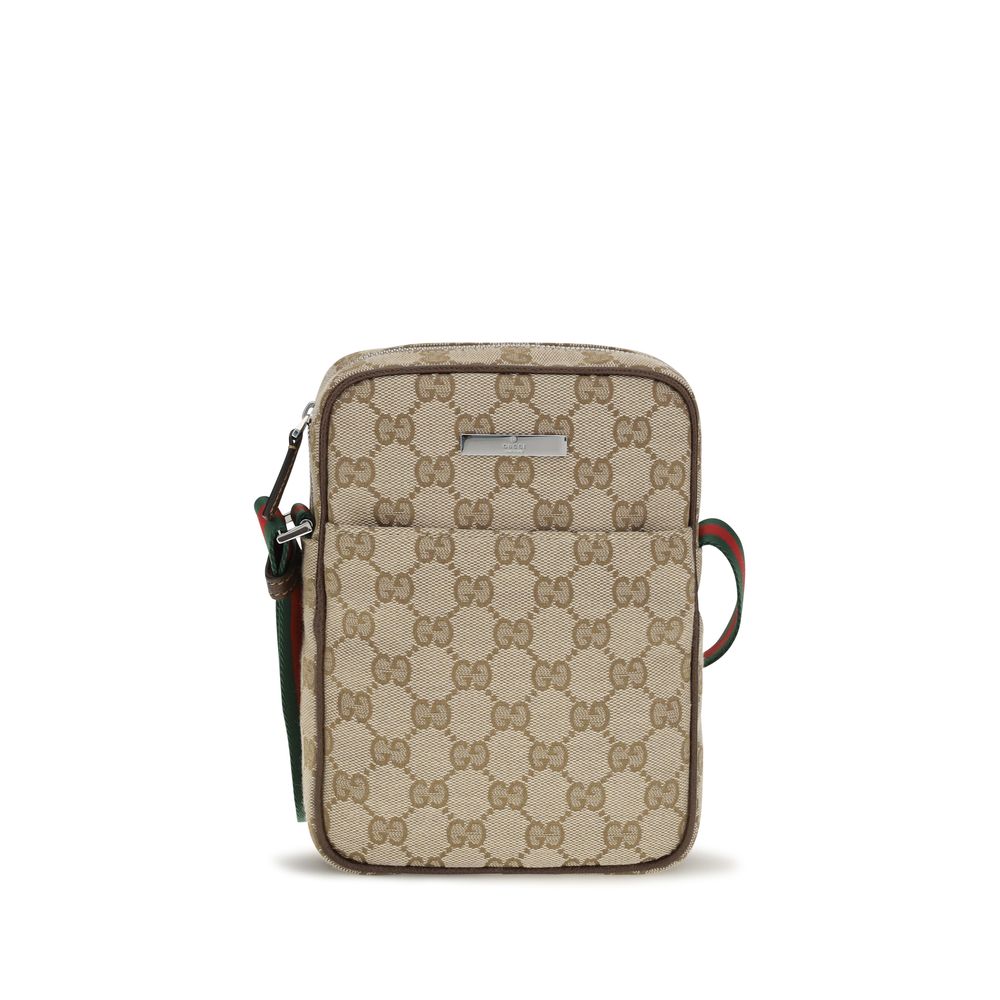 Beige Stoff-Schultertasche Gucci