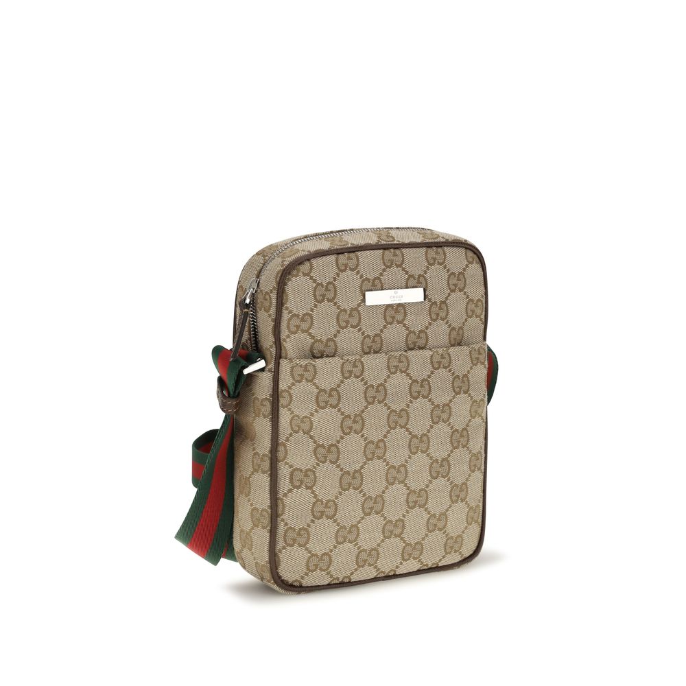 Beige Stoff-Schultertasche Gucci