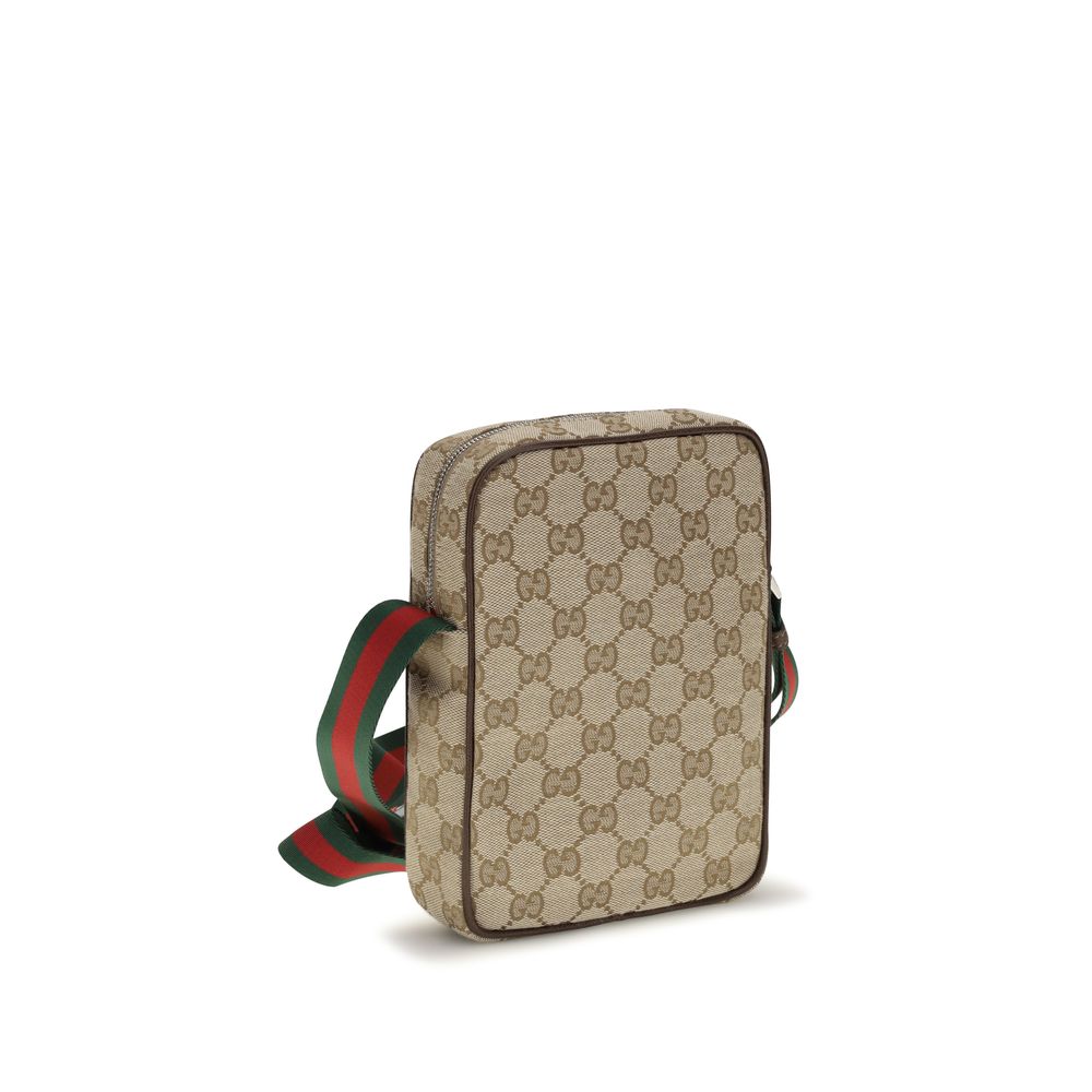Beige Stoff-Schultertasche Gucci