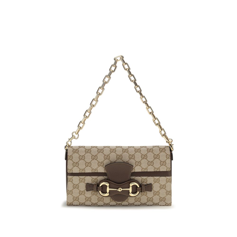 Beige Stoff-Schultertasche Gucci