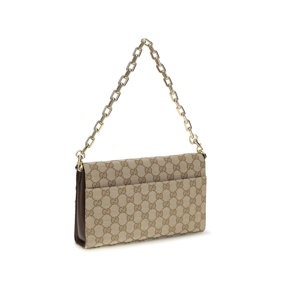 Beige Stoff-Schultertasche Gucci