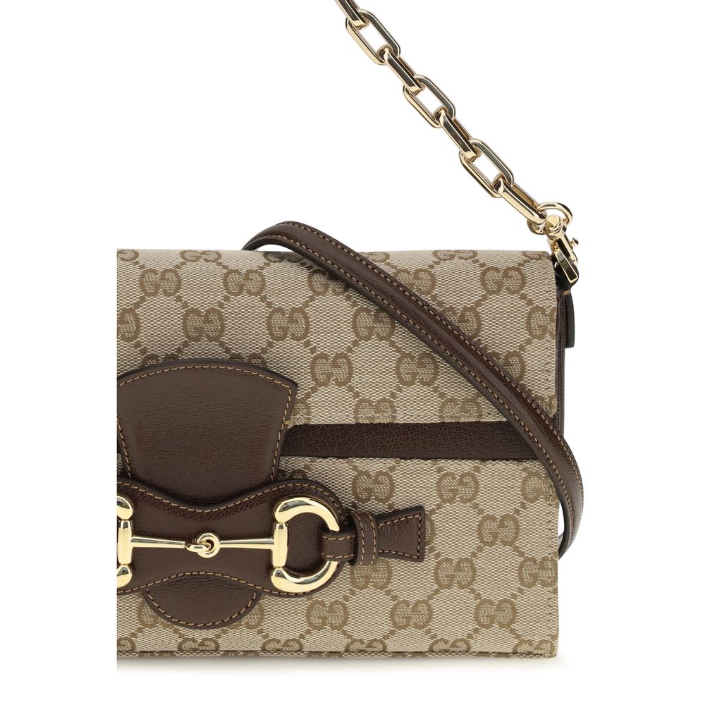 Beige Stoff-Schultertasche Gucci
