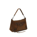 Schultertasche aus braunem Lammleder Ovis Aries