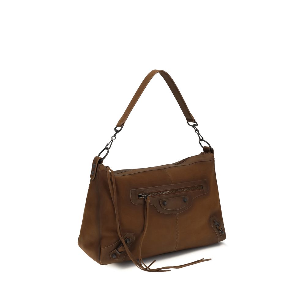 Schultertasche aus braunem Lammleder Ovis Aries