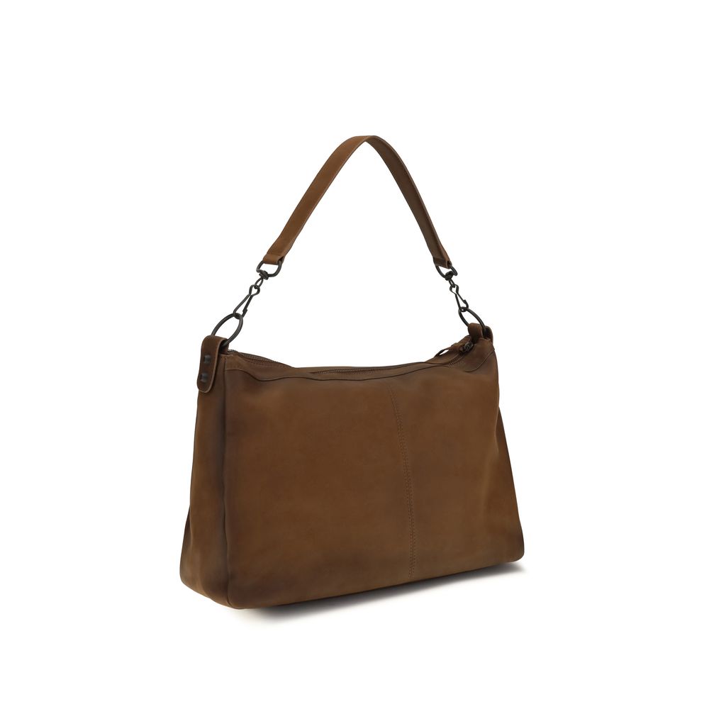 Schultertasche aus braunem Lammleder Ovis Aries