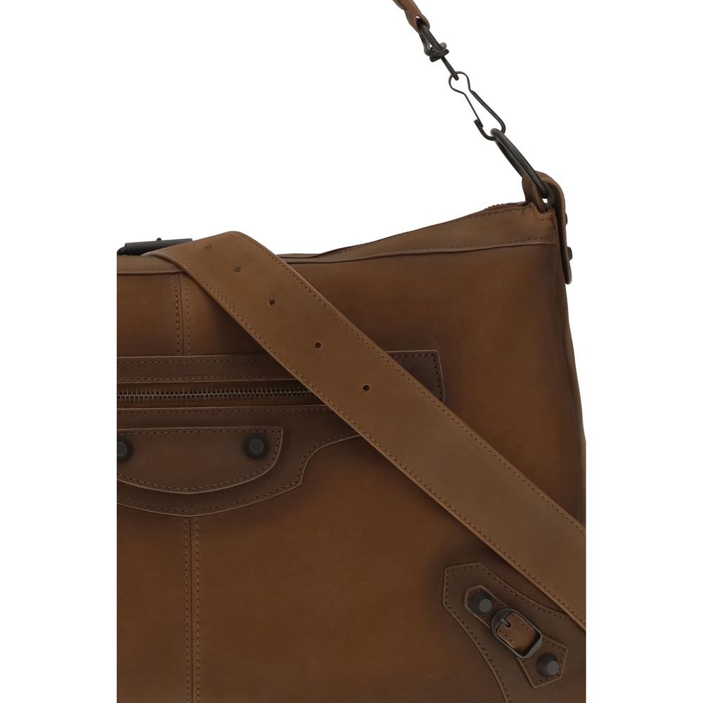 Schultertasche aus braunem Lammleder Ovis Aries
