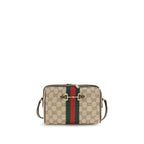 Beige Stoff-Schultertasche Gucci