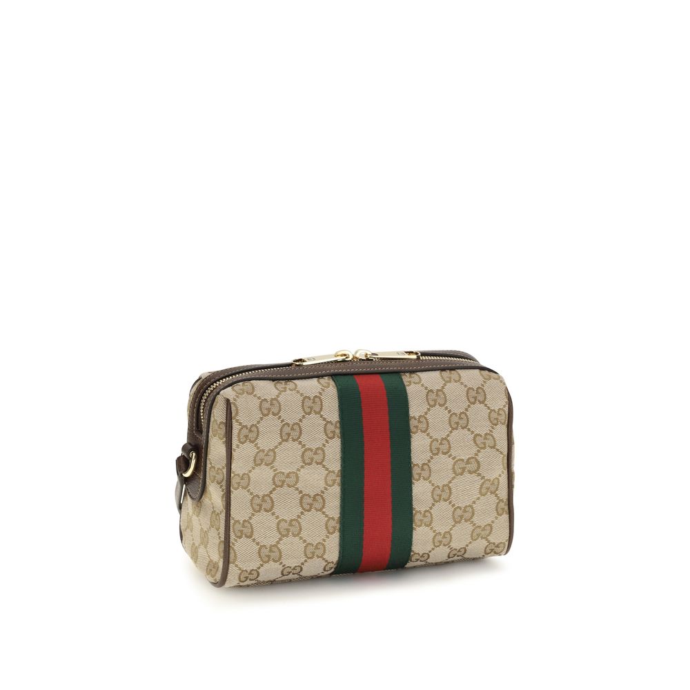 Beige Stoff-Schultertasche Gucci