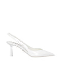 Weiße Leder Pumps mit hohem Absatz