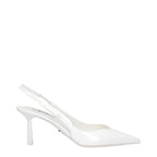 Weiße Leder Pumps mit hohem Absatz