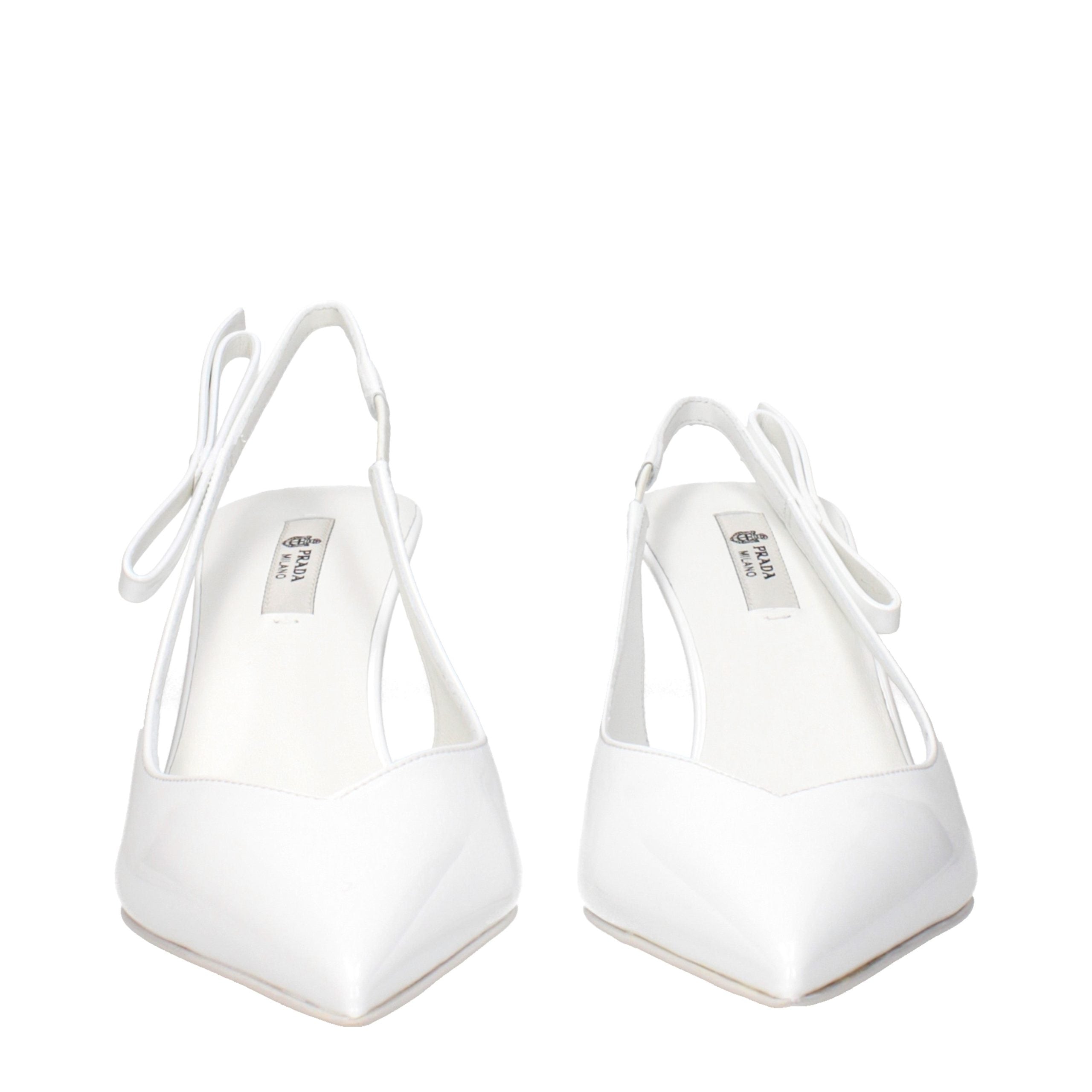 Weiße Leder Pumps mit hohem Absatz