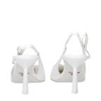Weiße Leder Pumps mit hohem Absatz