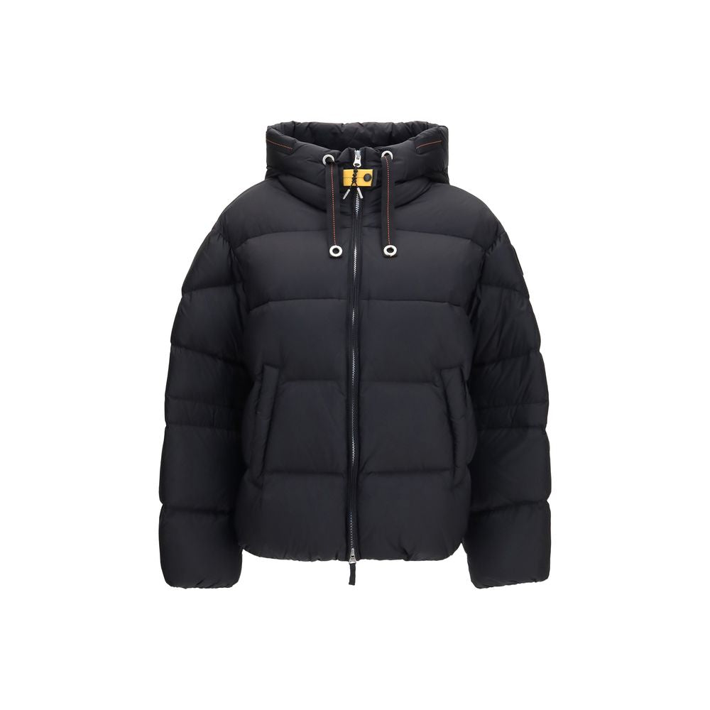 Schwarze Daunenjacke aus Gänsedaunen, durchgehend