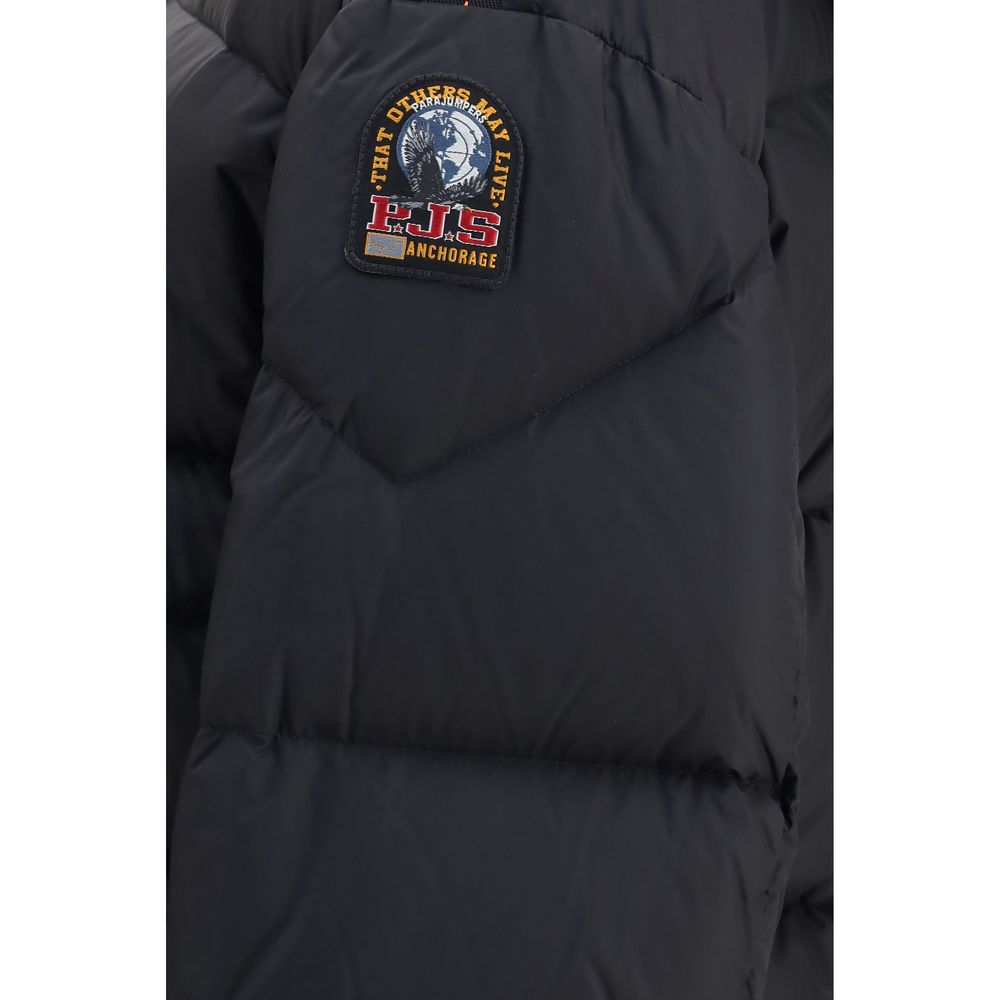Schwarze Daunenjacke aus Gänsedaunen, durchgehend