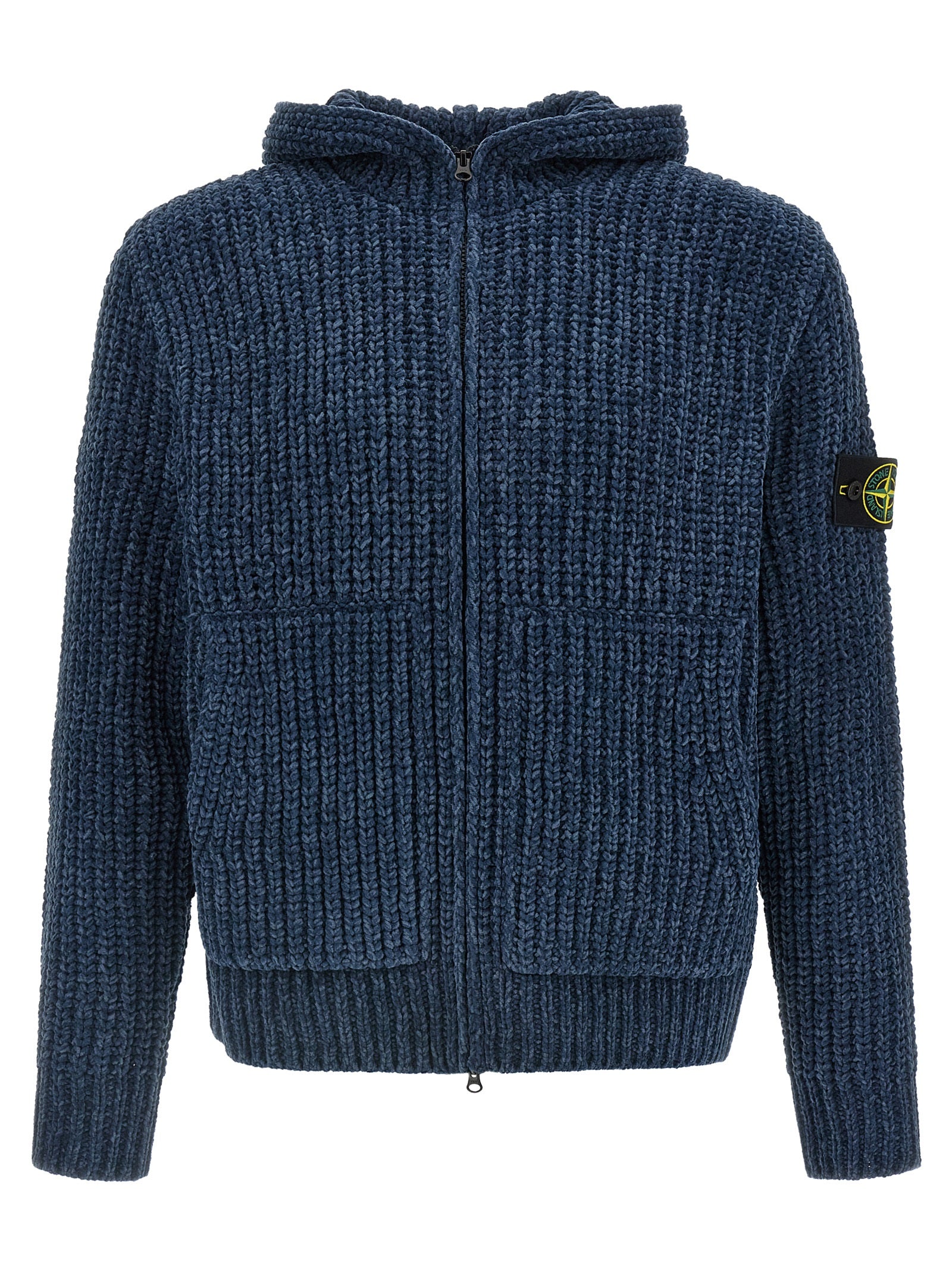 Blauer Baumwollcardigan